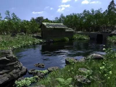 Abandoned Shack Scene 3D model