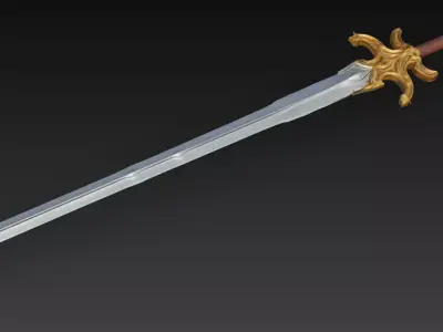 Solaria Sunblade - Celestial Holy Light Sword Low-poly 3D model