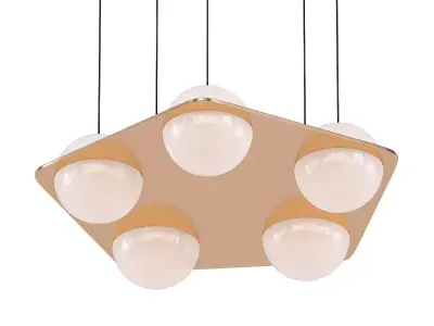Laurent Collection pendant light with five balls hanging from it 3D model