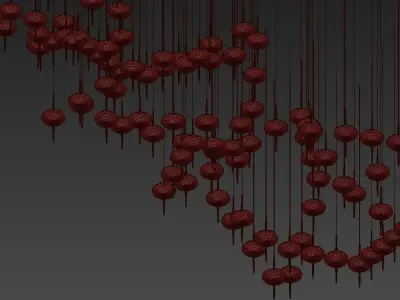 Rain black pendant lamp 3D model