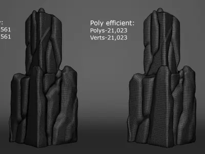 Stylized cliff type 2 3D model