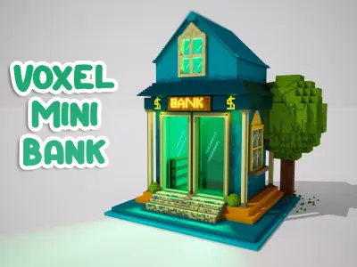 Voxel mini Bank 3D model