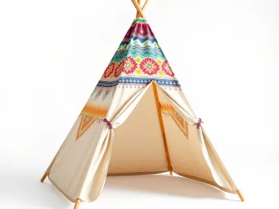 Colorful Teepee Tent Model Pack Low-poly 3D model