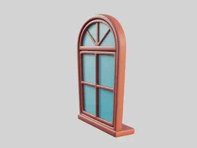 Cartoon Window 13b 3D model