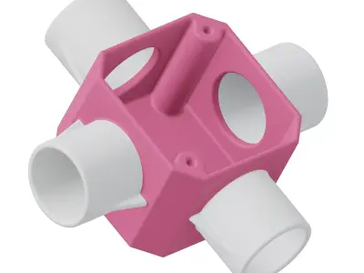 Kids Four Way Junction Box Toy 3D model