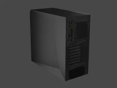 Low Poly Empty PC case  Free low-poly 3D model