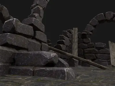 Ruin Set ruins Low-poly 3D model