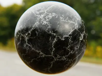 Luxe Black Veined Marble - Procedural PBR Texture Texture
