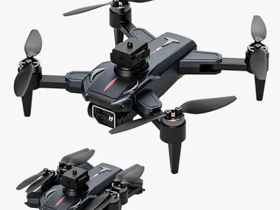 Drone with Dual Camera Foldable RC Quadcopter with Carrying Case Low-poly 3D model