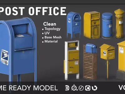 10 Mail Box Low-poly 3D model