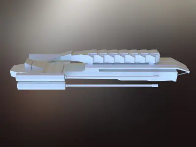 Sci-Fi War spaceship Low-poly 3D model