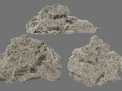 Rock Set Low-poly 3D model 26