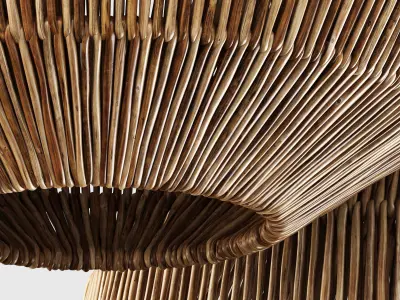 Lamp sphere rattan n2 3D model