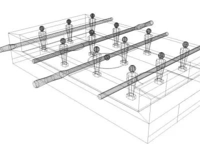 Arcade Game - Soccer Table 3D model