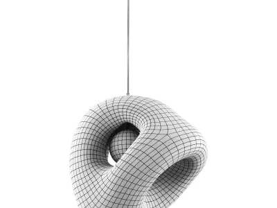 Unique Fertility Form illuminated sculpture Low-poly 3D model