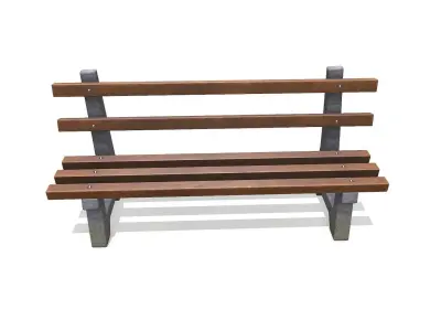 Outdoor Bench Low-poly PBR Low-poly 3D model