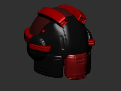 gas mask helmet scifi high poly sculpt 3d printable  3D model 4