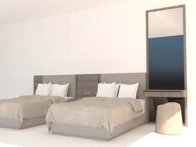 Hotel Line Nova Bed Set - twin 3D model