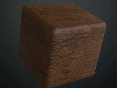 Polished Dark Teak Wood Surface PBR Texture