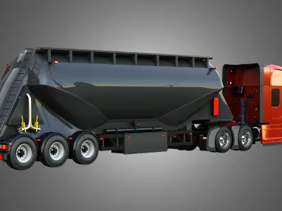 57X Truck with Silo Trailer 3D model