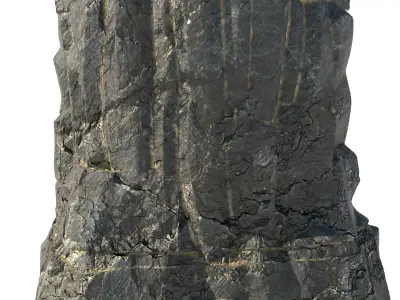 black rock pillar Low-poly 3D model