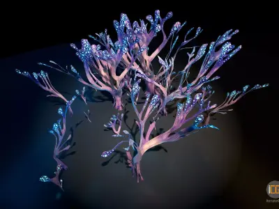 Alien Plant Fungus Type 2 Low-poly 3D model