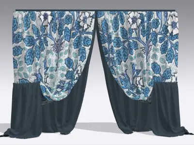 Curtain Low-poly 3D model