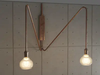 Retro Style Twin Wall Lamp 3D model