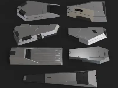 Sci-Fi Details Kit-Bash Set 3D model