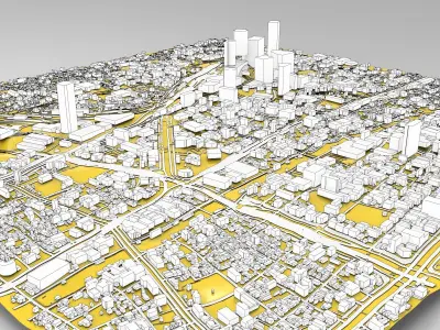 Cityscape Shanghai China fragment city 3D model