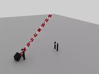 Industrial Boom Barrier Gate Low-poly 3D model
