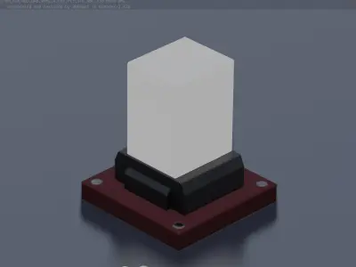 Street Light 8 Bollard 200mm Dark Red Version 3 Low-poly 3D model