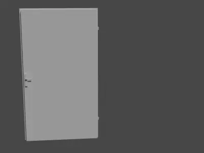 wooden glass door Low-poly 3D model