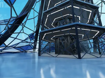 Futuristic Skyscraper 3D model