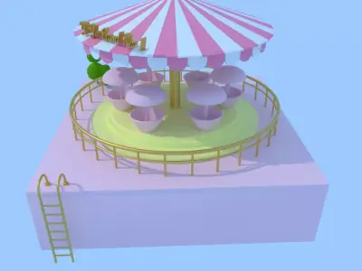 swivel mushroom chair 3d model 3D model