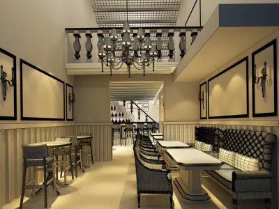 Business Restaurant - Coffee - Banquet  88 3D model