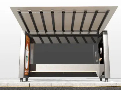 Bus stop 3D model 3D model