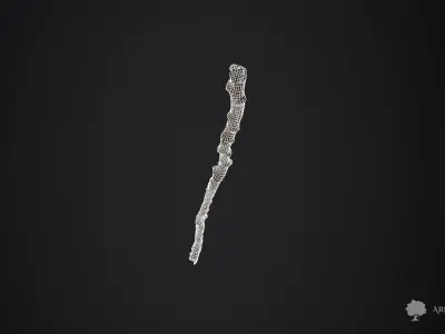 Wood stick 005 - Photogrammetry Low-poly 3D model