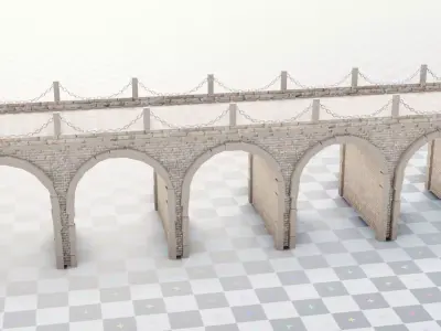 geometry nodes procedural medieval bridge generator 3D model