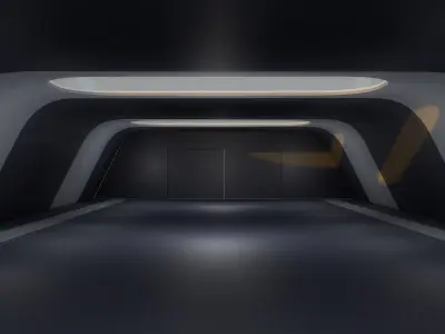 Sci Fi Tunnel Low-poly 3D model 7