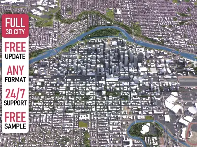 Calgary - 3D City Model Low-poly 3D model