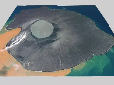Volcano Krakatoa Indonesia 3D model