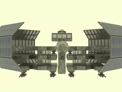 Cosmos Space Station  Low-poly 3D model