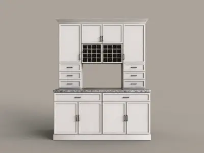 Modern Cabinet Hutch Free low-poly 3D model