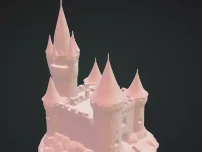 Castle 3D Model Realistic Decorative Architecture Free 3D print model
