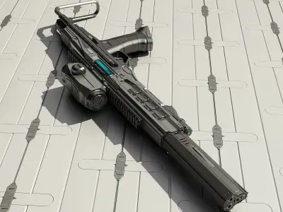 IT-PDW futuristic gun on table 3D model