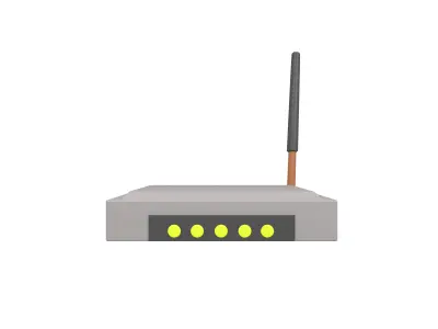Cartoon Wifi Router v2 002 Low-poly 3D model