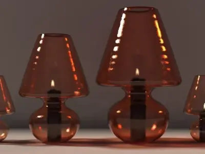 Glass and candle 3D model