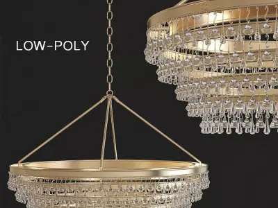 Calypso light Vibrant Chandelier  Vibrant Gold low poly 3d model Low-poly 3D model