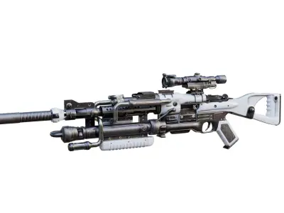Sci-fi sniper rifle Low-poly 3D model buy